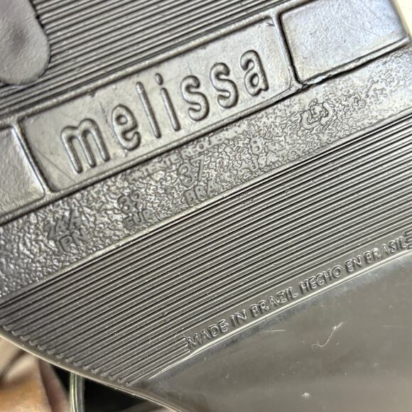 Melissa Harmonic Bow III Flip Flop 8 Black Sparkle Sandal Beach Resort Cruise - Picture 6 of 6